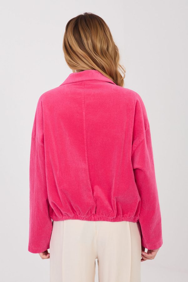 Pink Corduroy Jacket in Women`s Coats, Jackets with Cotton and Spandex