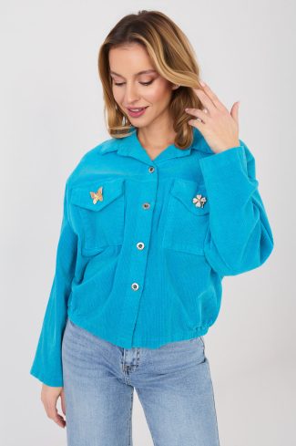 blue Corduroy jacket model 224985 Rue Paris