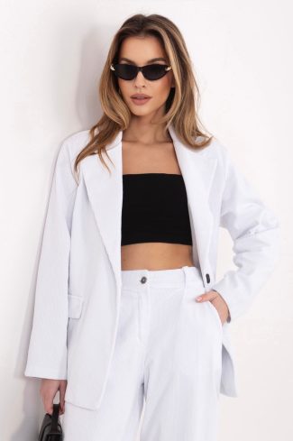 White Jacket in Jackets, Vests For Women with Cotton and Spandex