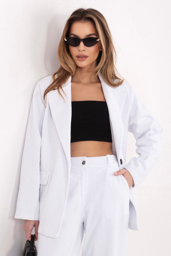 White Jacket in Jackets, Vests For Women with Cotton and Spandex