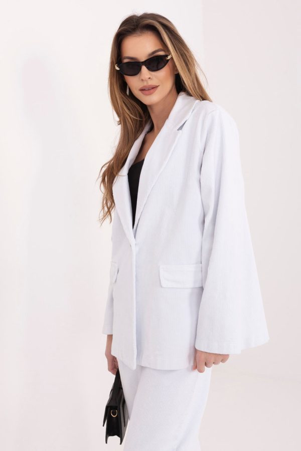White Jacket in Jackets, Vests For Women with Cotton and Spandex