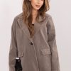 Beige Jacket in Jackets, Vests For Women with Cotton and Spandex