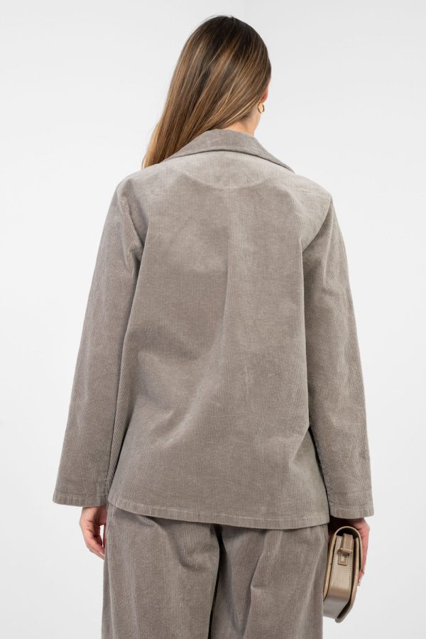 Beige Jacket in Jackets, Vests For Women with Cotton and Spandex