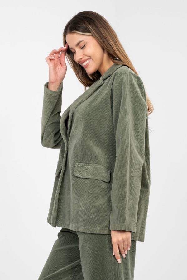 Green Jacket in Jackets, Vests For Women with Cotton and Spandex