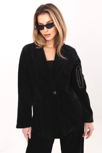 Black Jacket in Jackets, Vests For Women with Cotton and Spandex