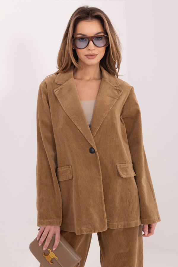 Brown Jacket in Jackets, Vests For Women with Cotton and Spandex