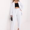 White Corduroy Trousers in Pants, Trousers, Shorts with Cotton and Spandex