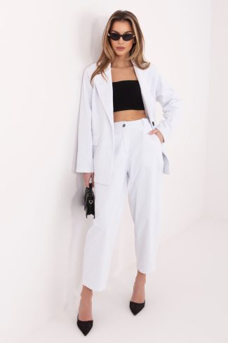White Corduroy Trousers in Pants, Trousers, Shorts with Cotton and Spandex
