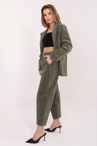 Green Corduroy Trousers in Pants, Trousers, Shorts with Cotton and Spandex