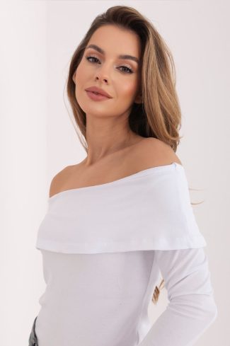 White Blouse in Women`s Blouses, Tunics with Cotton and Spandex