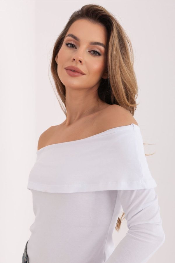 White Blouse in Women`s Blouses, Tunics with Cotton and Spandex