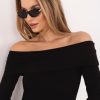 Black Blouse in Women`s Blouses, Tunics with Cotton and Spandex