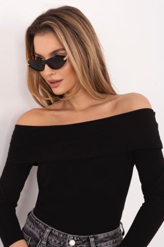 Black Blouse in Women`s Blouses, Tunics with Cotton and Spandex