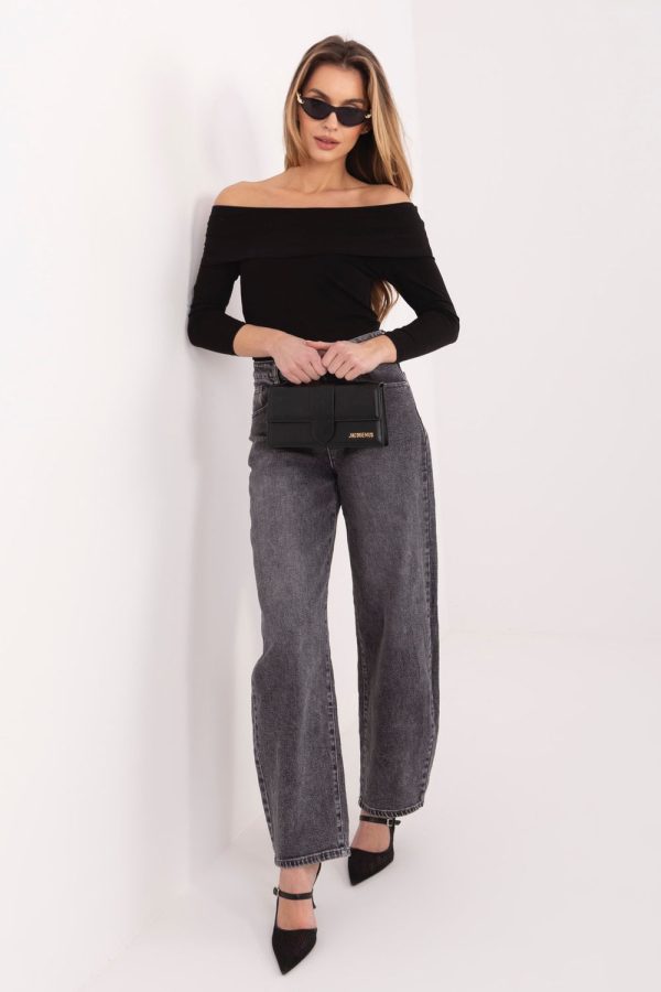 Black Blouse in Women`s Blouses, Tunics with Cotton and Spandex