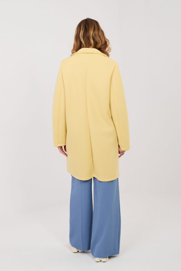 Yellow Coat in Women`s Coats, Jackets with Spandex and Polyester
