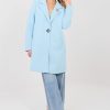 Blue Coat in Women`s Coats, Jackets with Spandex and Polyester