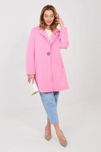 Pink Coat in Women`s Coats, Jackets with Spandex and Polyester