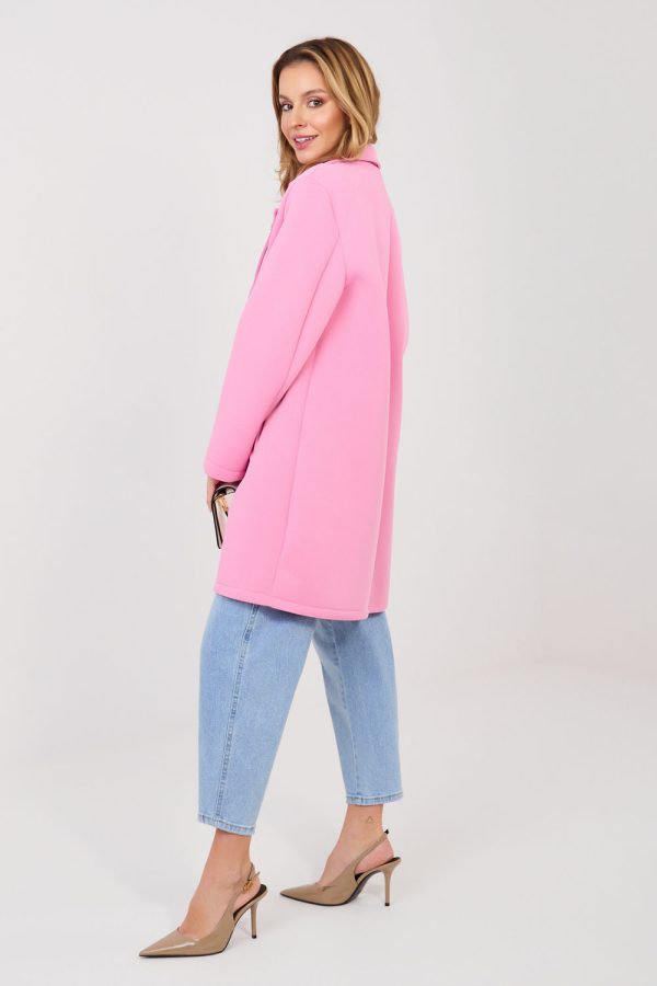 Pink Coat in Women`s Coats, Jackets with Spandex and Polyester