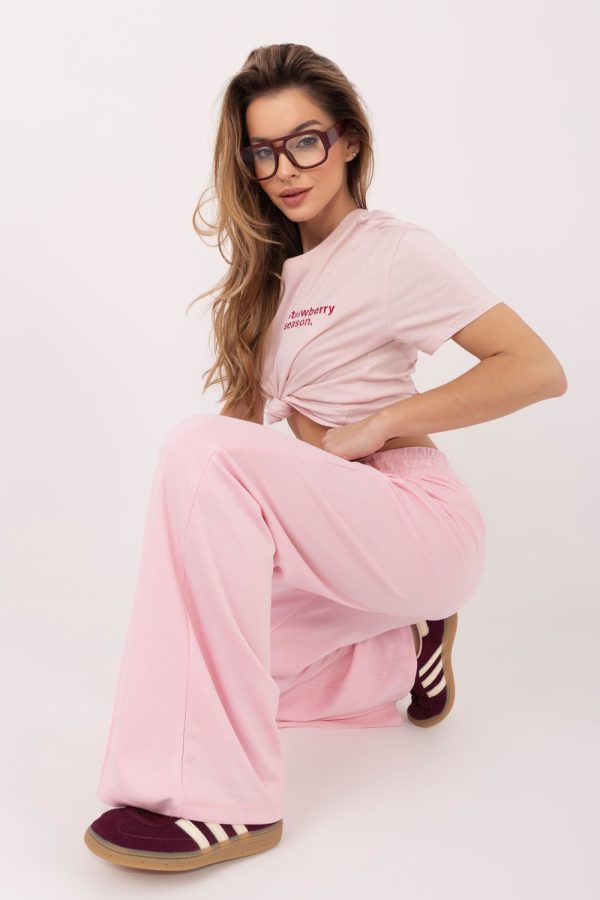 Pink Tracksuit Trousers in Pants, Trousers, Shorts with Spandex and Viscose