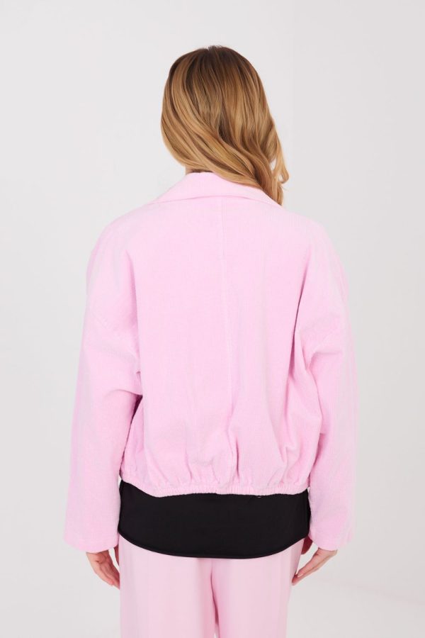 Pink Corduroy Jacket in Women`s Coats, Jackets with Cotton and Spandex