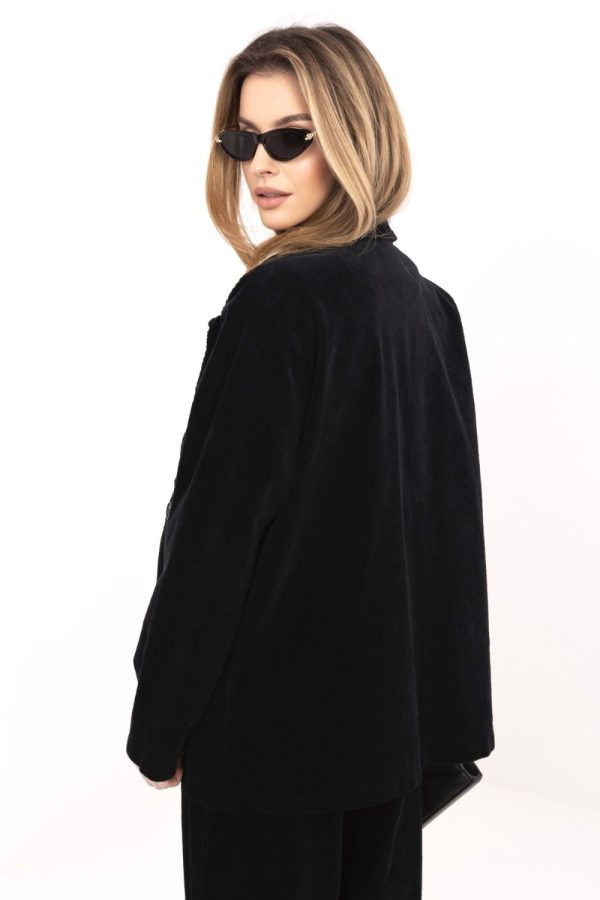 Black Jacket in Jackets, Vests For Women with Cotton and Spandex