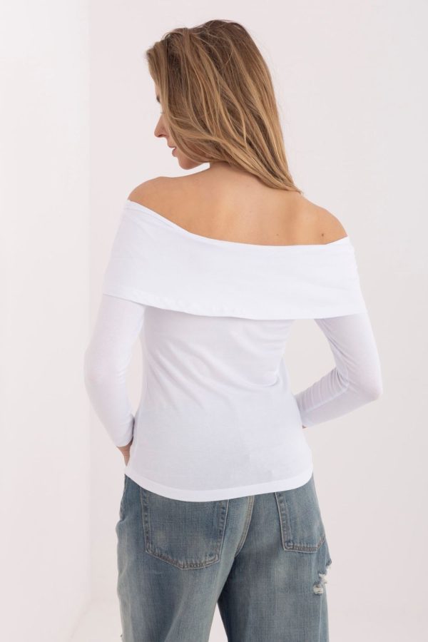 White Blouse in Women`s Blouses, Tunics with Cotton and Spandex