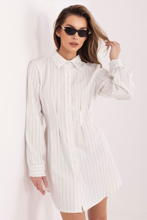 Beige Daydress in Day Dresses with Spandex, Polyester and Viscose