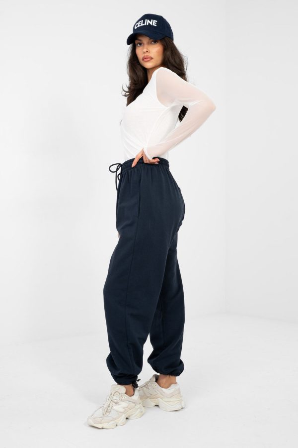 Navy Blue Tracksuit Trousers in Pants, Trousers, Shorts with Cotton