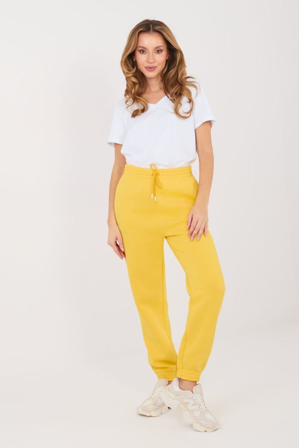 Yellow Tracksuit Trousers in Pants, Trousers, Shorts with Cotton and Polyester
