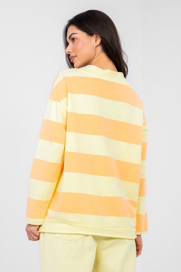 Orange Sweatshirt in Sweatshirts For Women with Cotton and Polyester