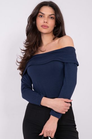 Navy Blue Blouse in Women`s Blouses, Tunics with Viscose