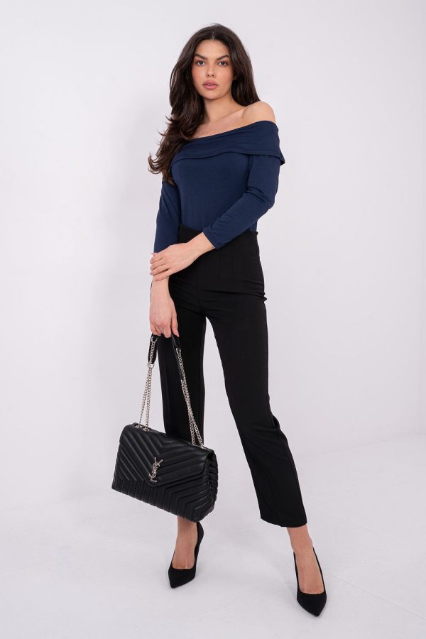 Navy Blue Blouse in Women`s Blouses, Tunics with Viscose