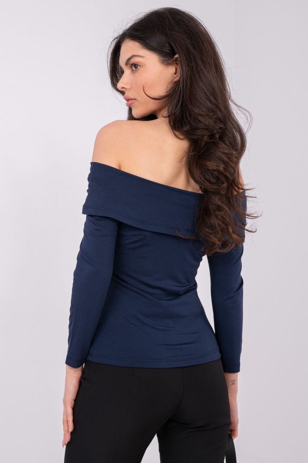 Navy Blue Blouse in Women`s Blouses, Tunics with Viscose