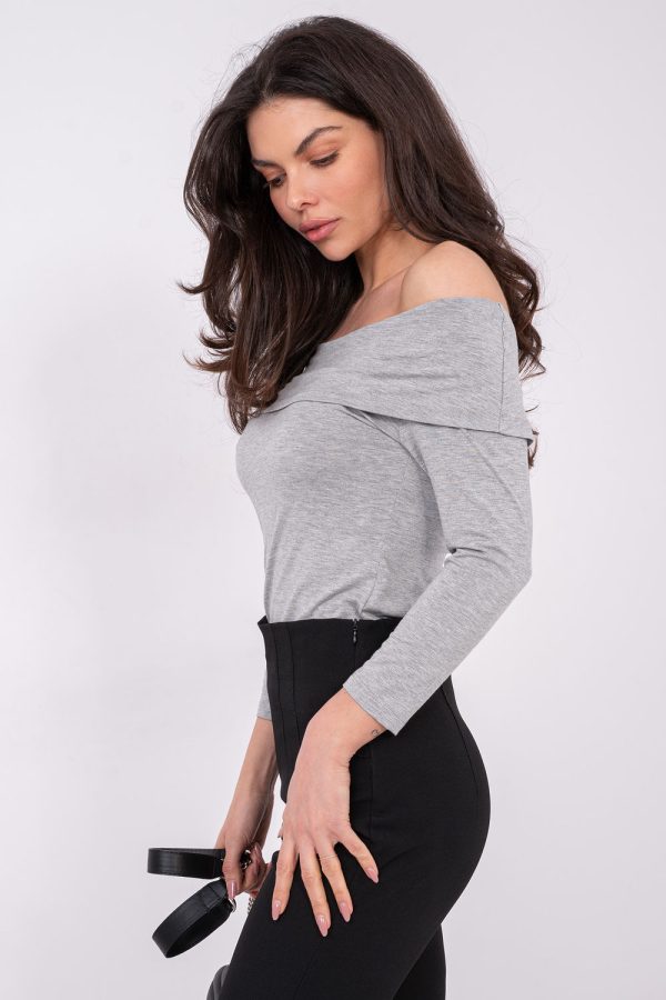 Grey Blouse in Women`s Blouses, Tunics with Viscose
