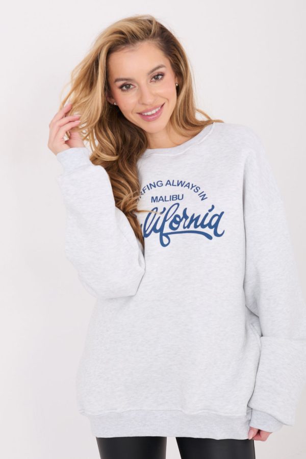 Grey Sweatshirt in Sweatshirts For Women with Cotton and Spandex