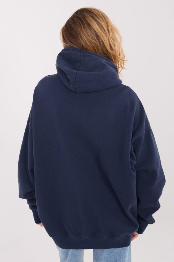 Navy Blue Sweatshirt in Sweatshirts For Women with Cotton