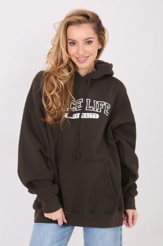 Brown Sweatshirt in Sweatshirts For Women with Cotton