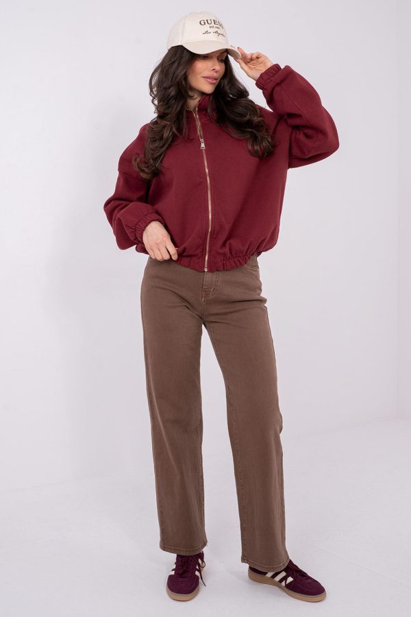Red Sweatshirt in Sweatshirts For Women with Cotton and Spandex