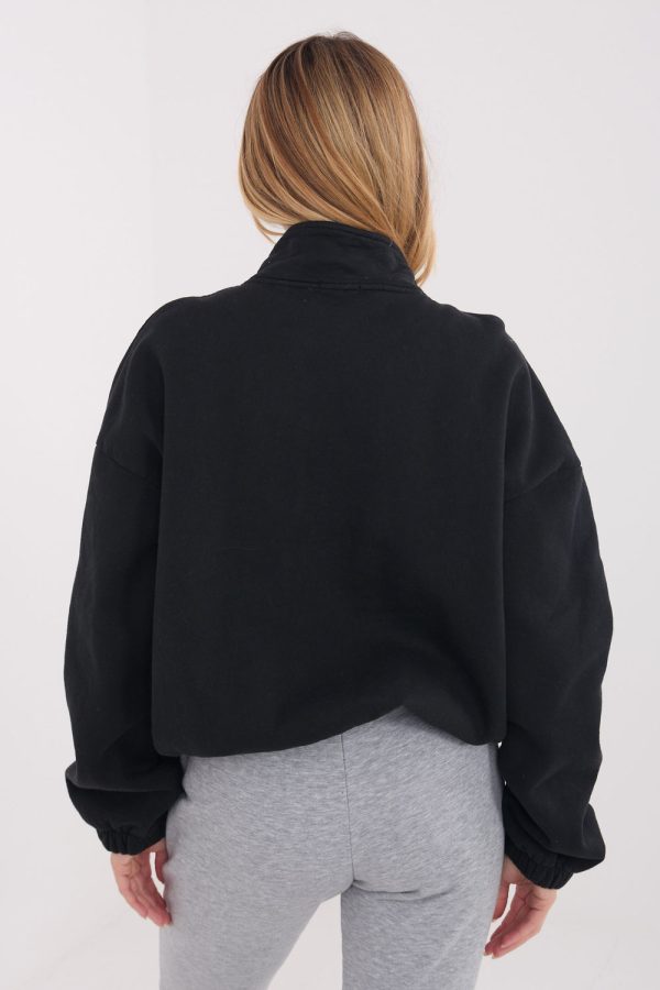 Black Sweatshirt in Sweatshirts For Women with Cotton and Spandex