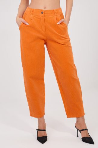 1116252 Orange Corduroy Trousers in Pants, Trousers, Shorts with Cotton and Spandex