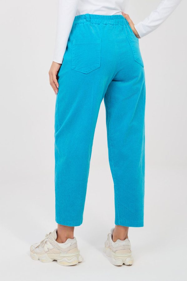 Blue Corduroy Trousers in Pants, Trousers, Shorts with Cotton and Spandex