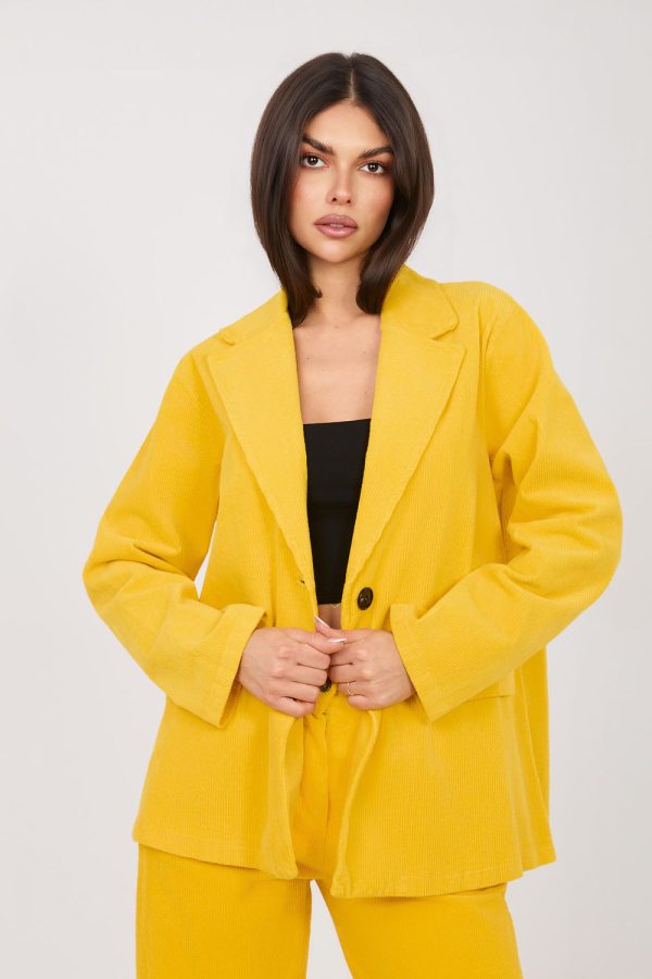 Yellow Jacket in Jackets, Vests For Women with Cotton and Spandex