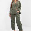 Green Corduroy Trousers in Pants, Trousers, Shorts with Cotton and Spandex