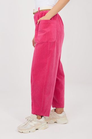 Pink Corduroy Trousers in Pants, Trousers, Shorts with Cotton and Spandex