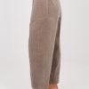 Beige Corduroy Trousers in Pants, Trousers, Shorts with Cotton and Spandex
