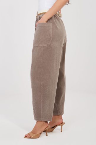 Beige Corduroy Trousers in Pants, Trousers, Shorts with Cotton and Spandex