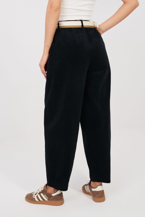 Black Corduroy Trousers in Pants, Trousers, Shorts with Cotton and Spandex