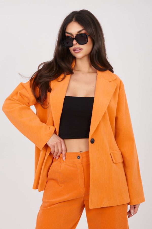 Orange Jacket in Jackets, Vests For Women with Cotton and Spandex