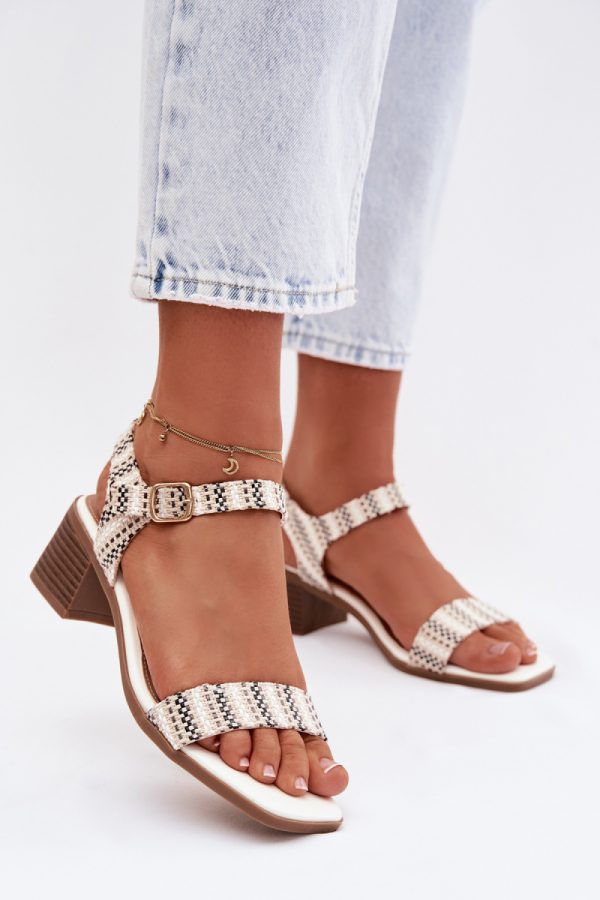 white Heel sandals model 225111 Step in style