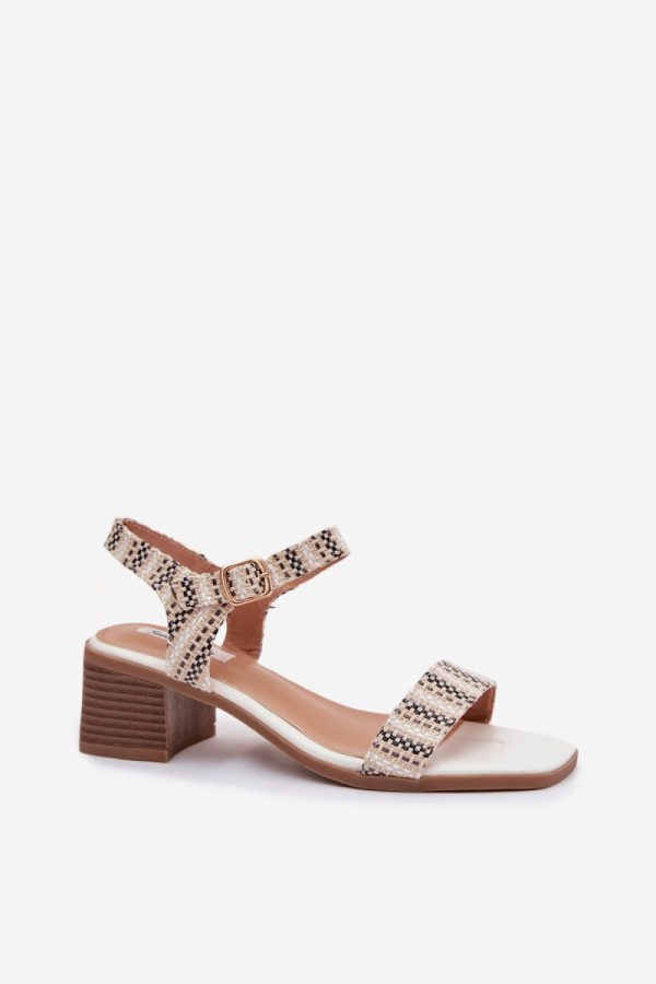 white Heel sandals model 225111 Step in style